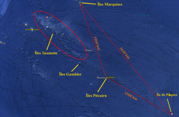trajectoire vers l'ile de Paques - Tuamotu